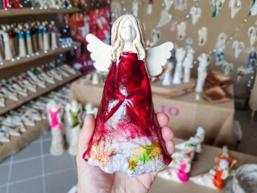 Figurka anioła Monica Art Leaf -  18 x 10 cm figurka dekoracyjna