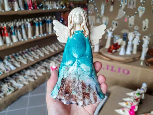 Figurka anioła Monica Art Leaf -  18 x 10 cm figurka dekoracyjna