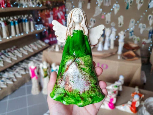 Figurka anioła Monica Art Leaf -  18 x 10 cm figurka dekoracyjna