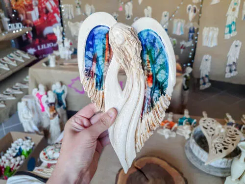 Figurka anioła Cynthia Art Leaf -  30 x 17 cm figurka dekoracyjna