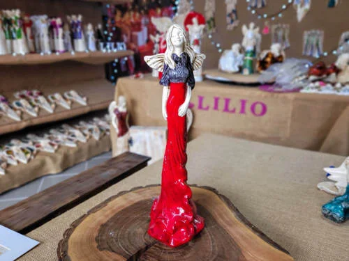 Figurka anioła Margaret Art - czerwona -  32 cm figurka dekoracyjna