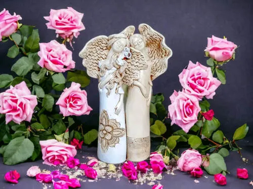 Figurka anioła 504 -  27 x 14 cm figurka dekoracyjna