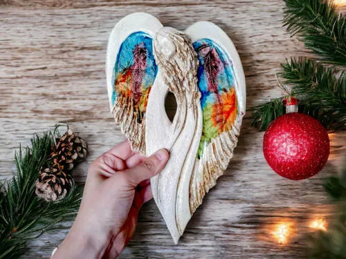 Figurka anioła Cynthia Art Leaf -  30 x 17 cm figurka dekoracyjna