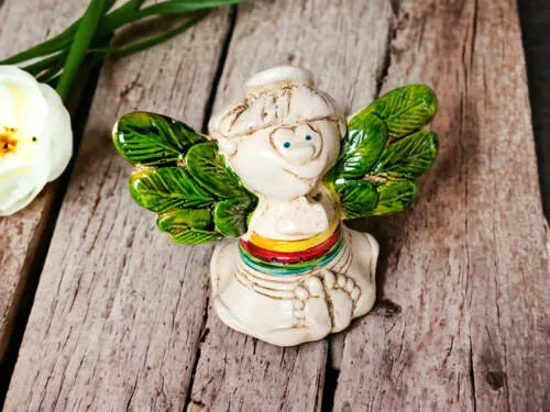 Figurka Anioł Gucio Art - zielony -  5 x 5 cm figurka dekoracyjna