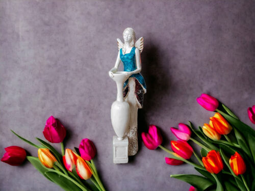 Figurka anioła Suri - turkus -  32 x 15 cm figurka dekoracyjna