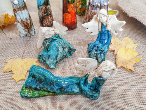 Figurki turkusowe - komplet B -  figurka dekoracyjna