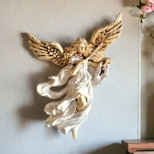 Figurka Anioł ze Skrzypcami - biała -  25 x 33 cm figurka dekoracyjna