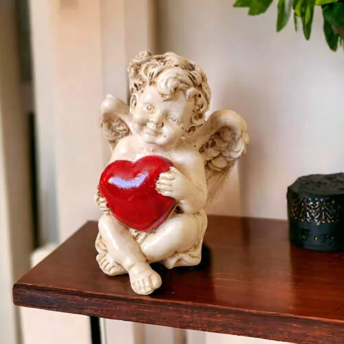 Figurka aniołka Amorek - beżowy -  figurka dekoracyjna