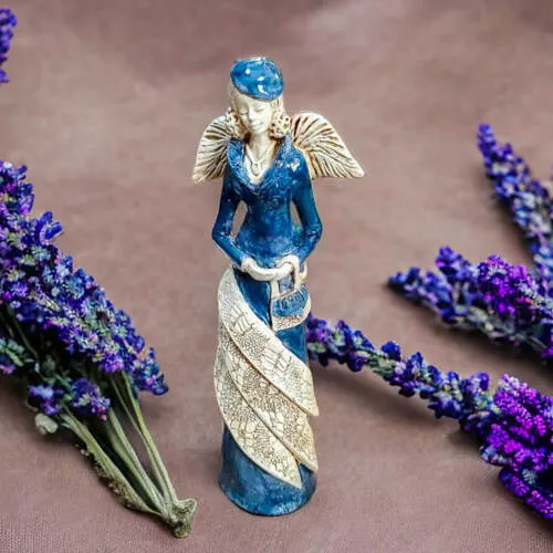 Figurka anioła Charlotte - szara -  32 x 15 cm figurka dekoracyjna