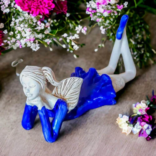 Figurka anioła Dixie - niebieski -  15 cm figurka dekoracyjna