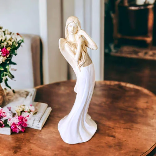 Figurka anioła Elise Art - biała -  35 x 15 cm figurka dekoracyjna