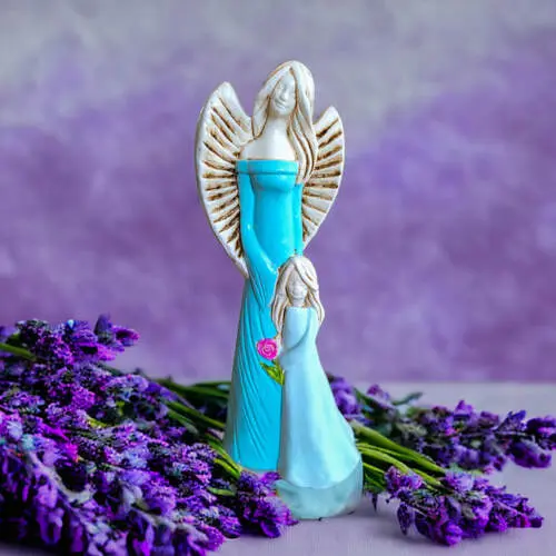 Figurka anioła Hannah - błękitny seledyn -  32 x 15 cm figurka dekoracyjna