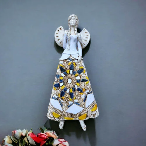 Figurka anioła Heather - biały granat pomarańcz
 -  35 x 15 cm figurka dekoracyjna