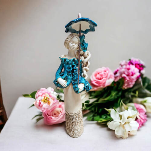 Figurka anioła 1221 - turkus -  32 x 10 cm figurka dekoracyjna