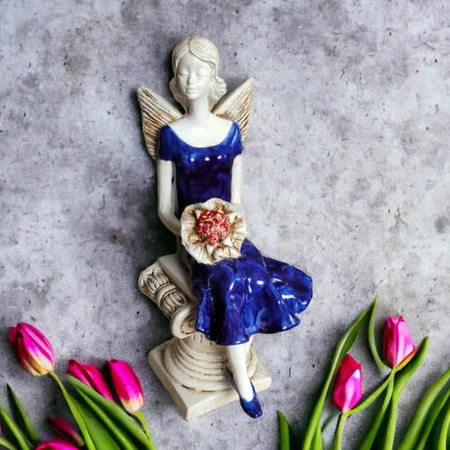 Figurka anioła Pauline - granat -  20 x 9 cm figurka dekoracyjna