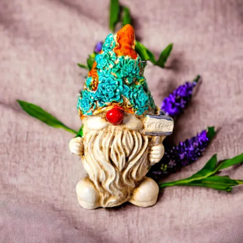 Figurka Skrzat Witaj - pomarańcz zielony -  figurka dekoracyjna 5 x 5 cm