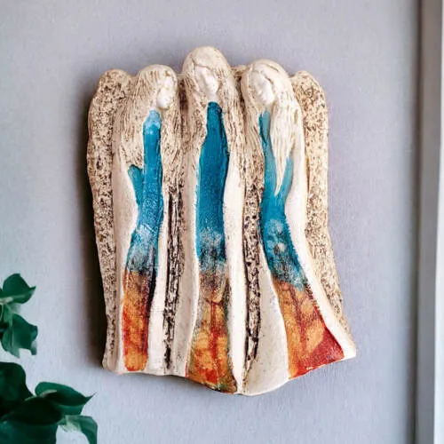 Figurka aniołów Wiara Nadzieja Miłość - Art Leaf -  28 x 20 cm figurka dekoracyjna