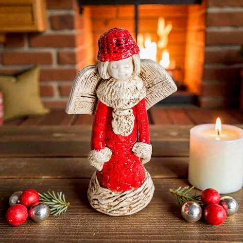 Figurka anioła Naya - czerwony -  15 cm figurka dekoracyjna
