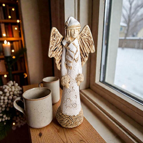 Figurka anioła Abdiel - biała -  35 x 15 cm figurka dekoracyjna