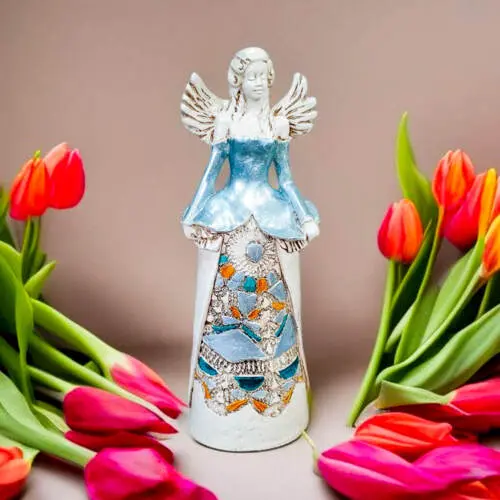 Figurka anioła Anna - Miętowy -  35 x 15 cm figurka dekoracyjna