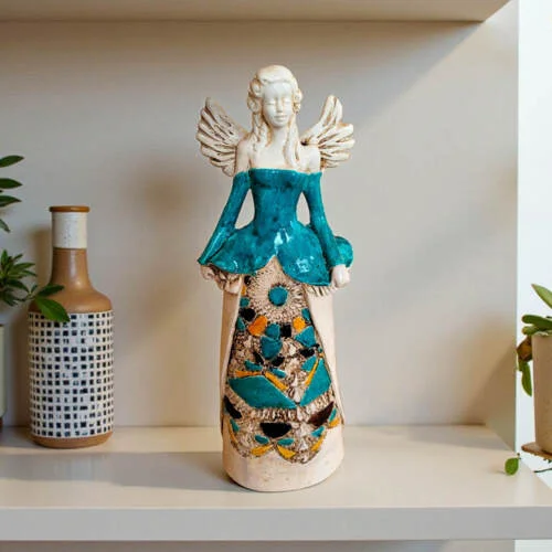 Figurka anioła Anna - turkus -  35 x 15 cm figurka dekoracyjna