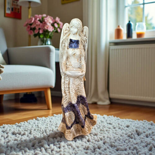 Figurka anioła Genesis - stojąca szara -  57 x 22 cm figurka dekoracyjna