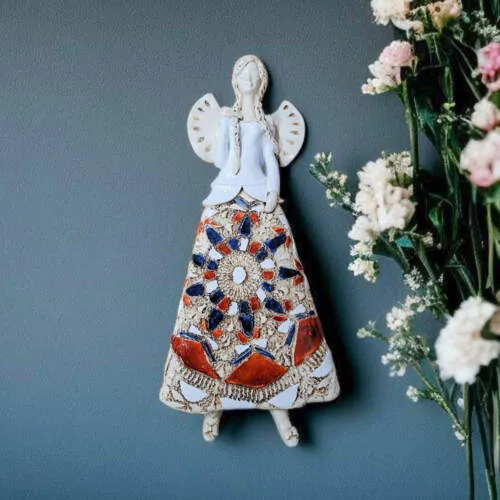 Figurka anioła Heather - biały granat pomarańcz
 -  35 x 15 cm figurka dekoracyjna