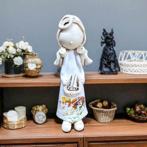 Figurka Szarpidruta - biała -  27 x 8 cm figurka dekoracyjna