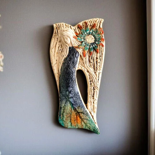 Figurka anioła Xenylla Art - granat -  figurka dekoracyjna 31 x 16 cm