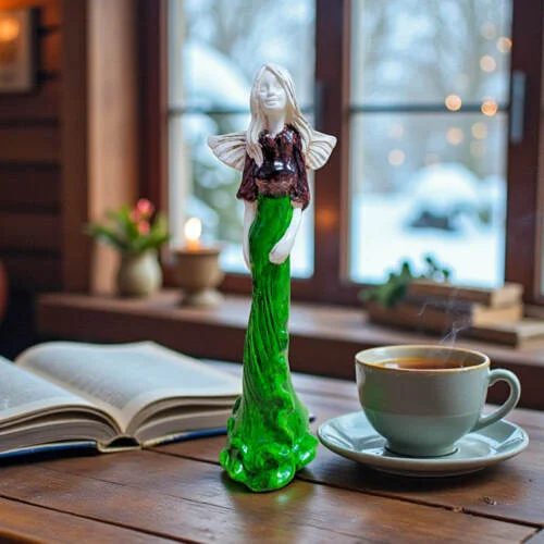 Figurka anioła Margaret - zielony -  32 cm figurka dekoracyjna