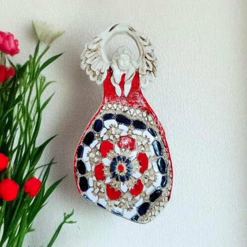 Figurka anioła obfitości - czerwon granat -  31 x 16 cm figurka dekoracyjna