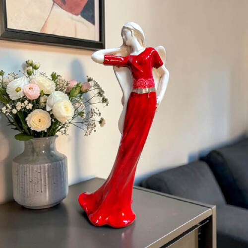 Figurka anioła Sophia - czerwona -  35 x 15 cm figurka dekoracyjna