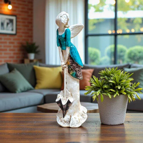 Figurka anioła Annabel - turkus -  35 x 15 cm figurka dekoracyjna