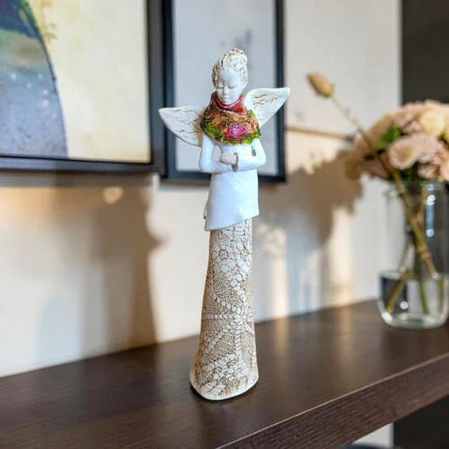 Figurka anioła Catherine - biała -  35 x 15 cm figurka dekoracyjna