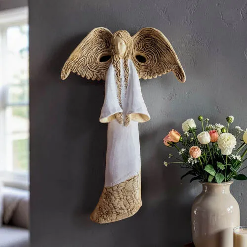 Figurka anioła Clara - biała -  40 x 28 cm figurka dekoracyjna