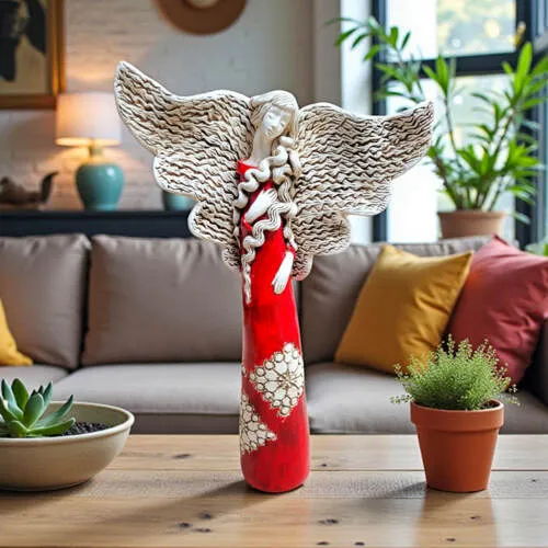 Figurka anioła Dorothy - czerwona -  45 x 30 cm figurka dekoracyjna