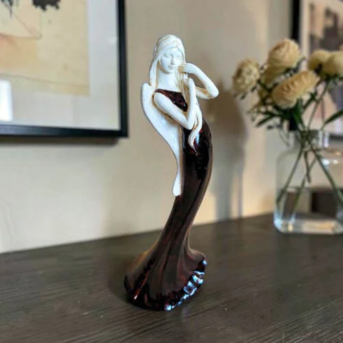 Figurka anioła Elise - ciemny brąz -  35 x 15 cm figurka dekoracyjna