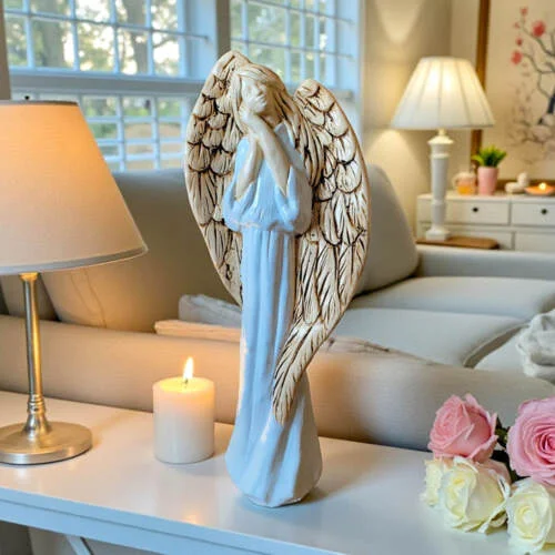 Figurka anioła Gabriel - Niebiański jasny -  40 x 18 cm figurka dekoracyjna