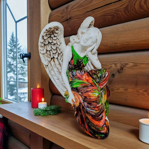 Figurka anioła od Św. Rity - zielony brąz -  47 x 25 cm figurka dekoracyjna