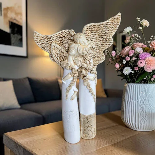 Figurka anioła Romeo i Julia - biała -  50 x 30 cm figurka dekoracyjna