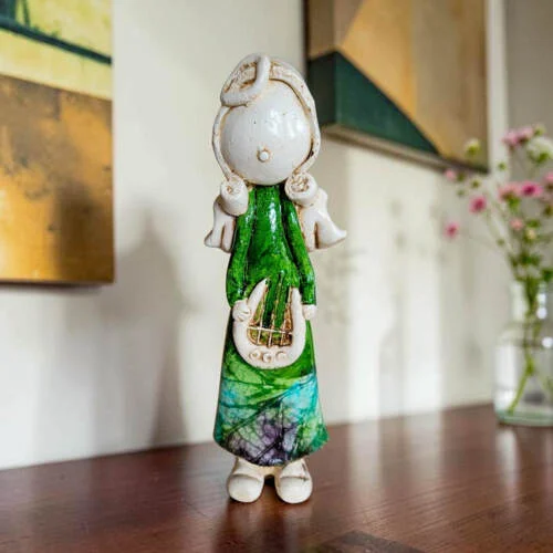 Figurka Szarpidruta - zielona -  27 x 8 cm figurka dekoracyjna