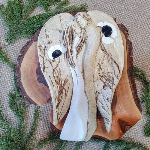 Figurka Kochające Anioły - wiszące białe -  35 x 21 cm figurka dekoracyjna
