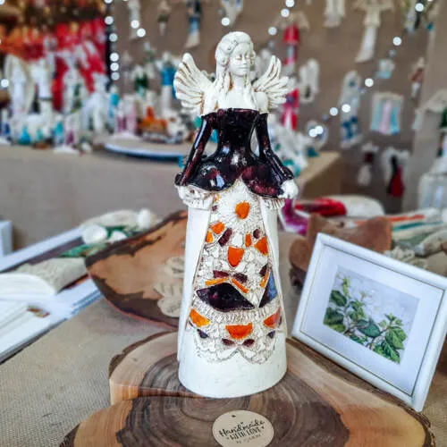 Figurka anioła Anna - brąz -  35 x 15 cm figurka dekoracyjna