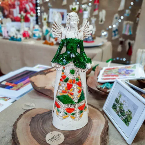 Figurka anioła Anna - turkus -  35 x 15 cm figurka dekoracyjna