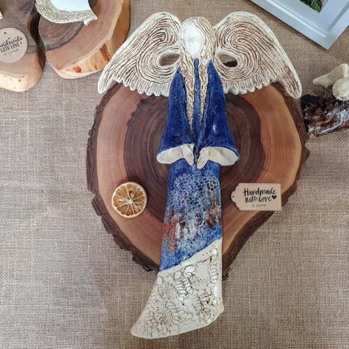 Figurka anioła Clara Art - granatowa -  40 x 28 cm figurka dekoracyjna