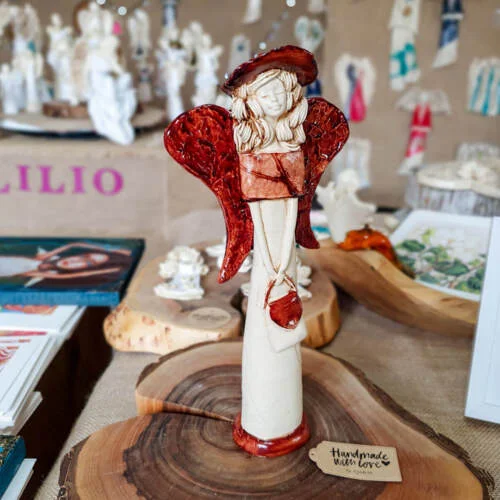 Figurka anioła Coco - brąz -  30 x 14 cm figurka dekoracyjna