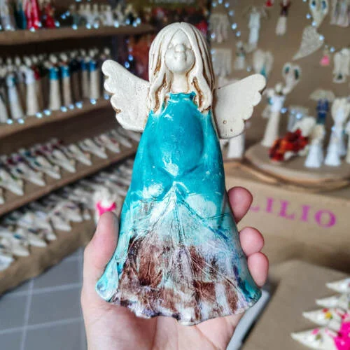 Figurka anioła Monica Art Leaf -  18 x 10 cm figurka dekoracyjna