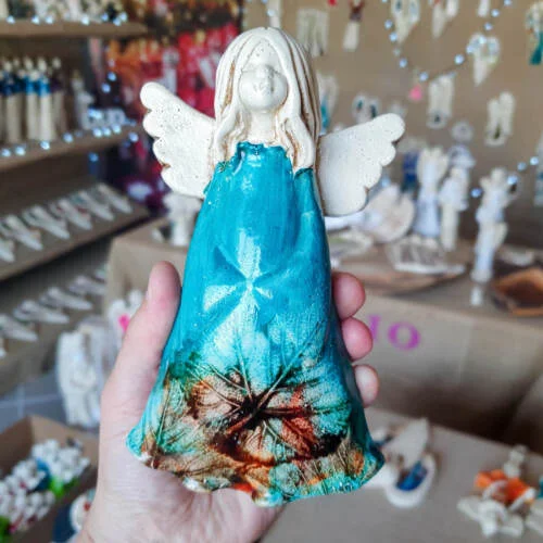 Figurka anioła Monica Art Leaf -  18 x 10 cm figurka dekoracyjna