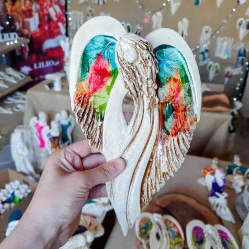 Figurka anioła Cynthia Art Leaf -  30 x 17 cm figurka dekoracyjna