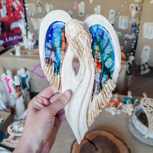 Figurka anioła Cynthia Art Leaf -  30 x 17 cm figurka dekoracyjna